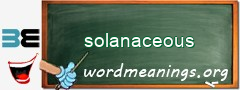 WordMeaning blackboard for solanaceous